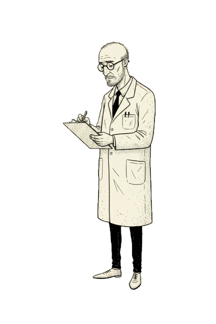 Médico registrando na prancheta